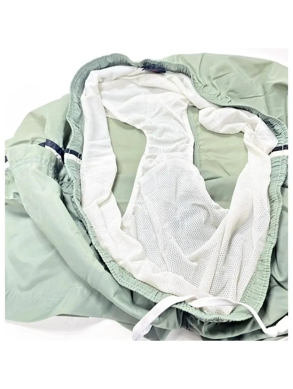 Mens Green Swim Shorts Trunks Built-in Underwear, Size XL, GUC